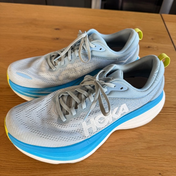 Hoka Bondi 8 Mens Airy Blue Size 10 Wide - Picture 1 of 6